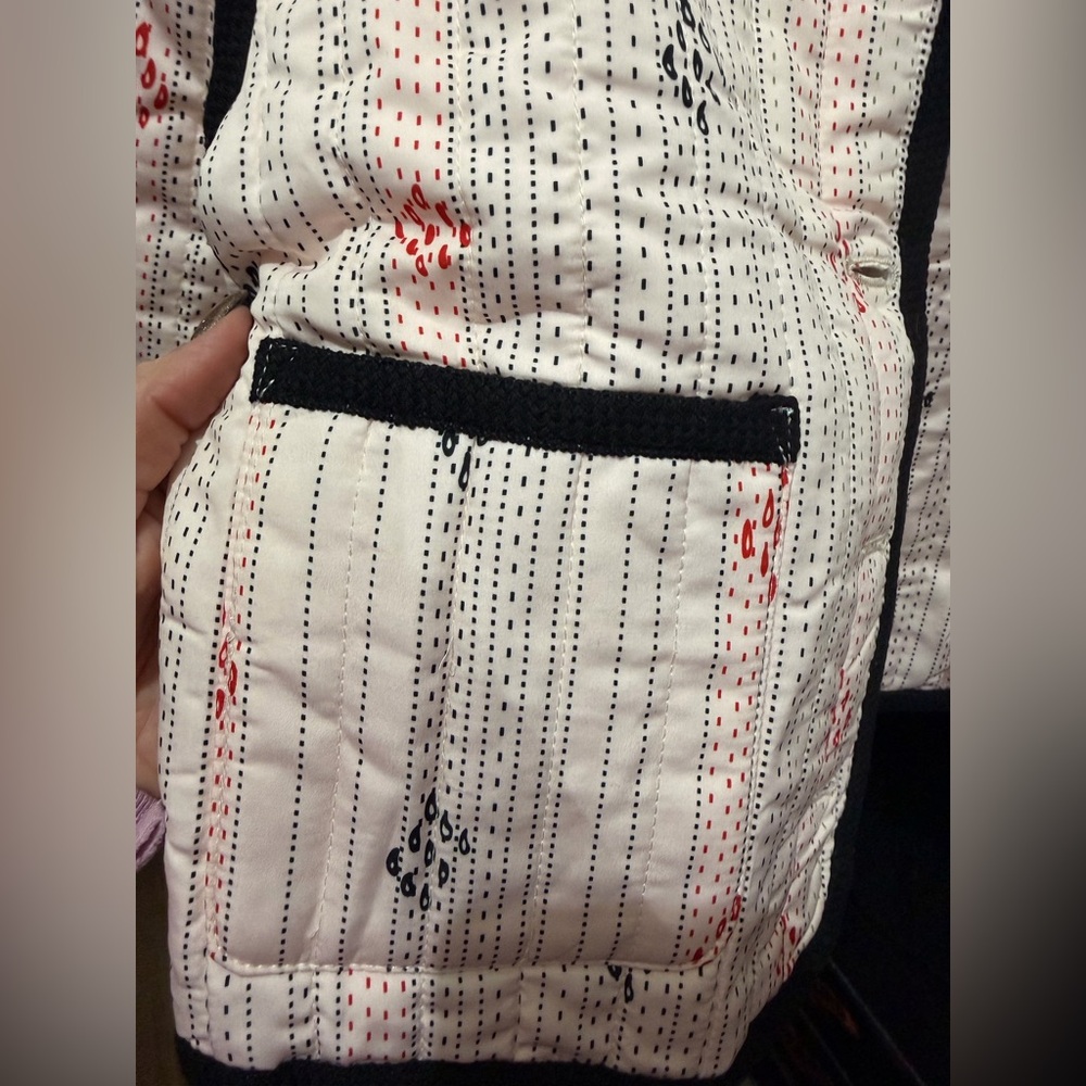 Commense Pink Patterned Jacket with Black Edges N… - image 6